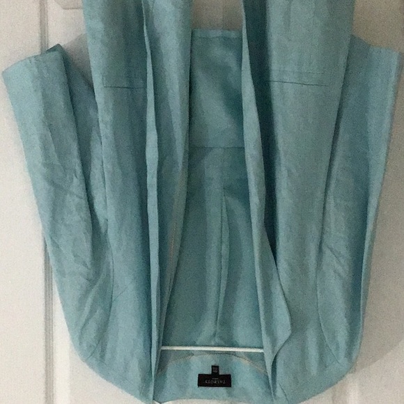 Talbots lined linen jacket. Baby blue. - Picture 2 of 3